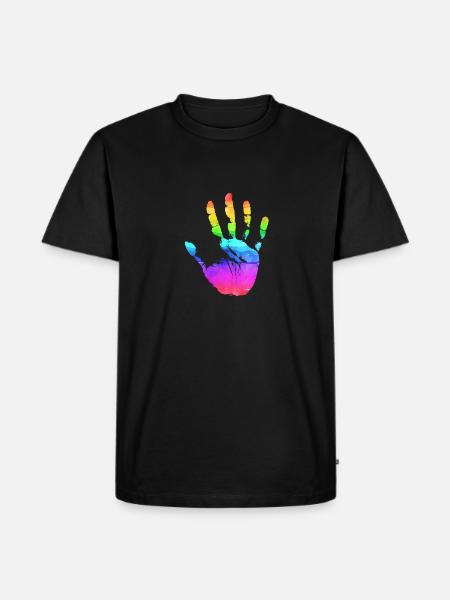 Hand Rainbow - Men's Premium Organic T-Shirt - black