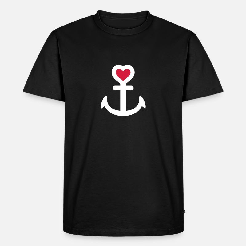 herzanker_062011a_2c - Männer Premium Bio T-Shirt - Schwarz