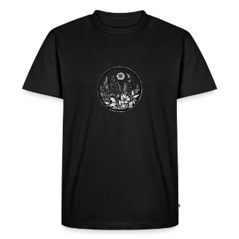Botanical splendor - Men's Premium Organic T-Shirt - black - Front - Nico (187cm)