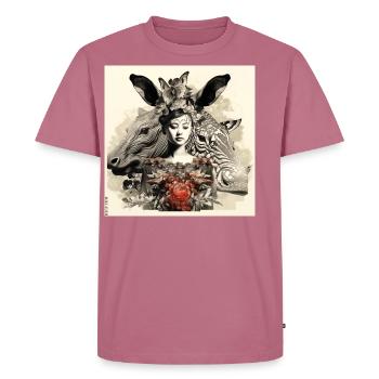 Rhino meets Alligator - Men's Premium Organic T-Shirt - mauve - Front - Nico (187cm)
