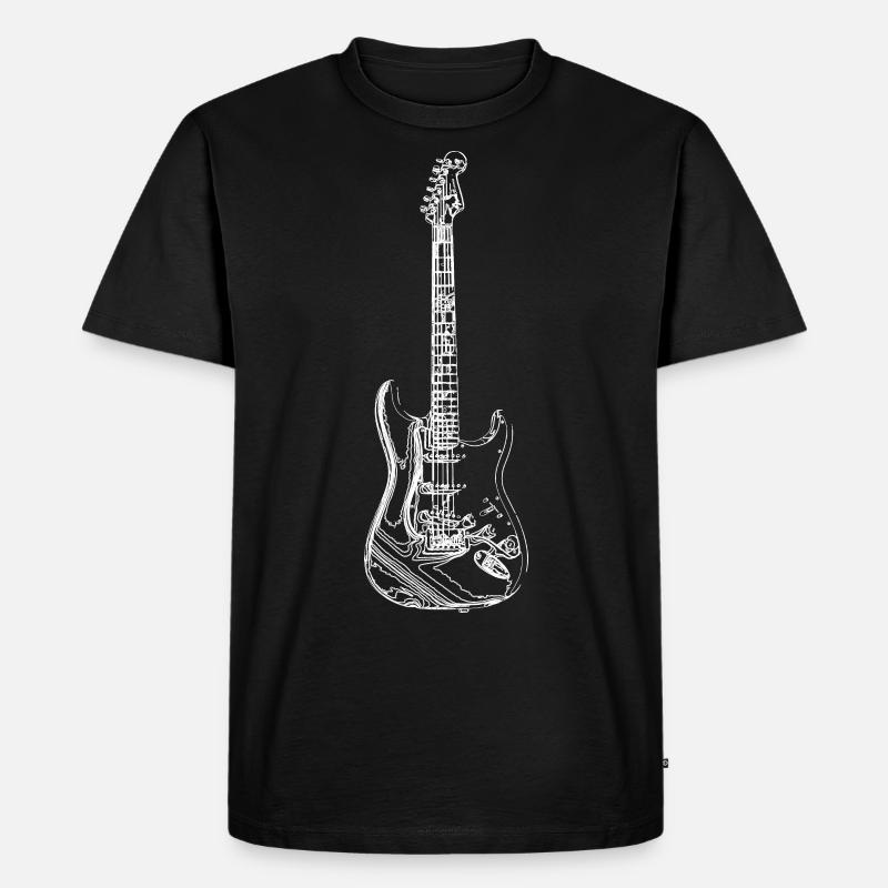 E-Gitarre - Männer Premium Bio T-Shirt - Schwarz