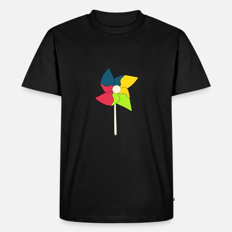 Windrad Windräder - Männer Premium Bio T-Shirt - Schwarz