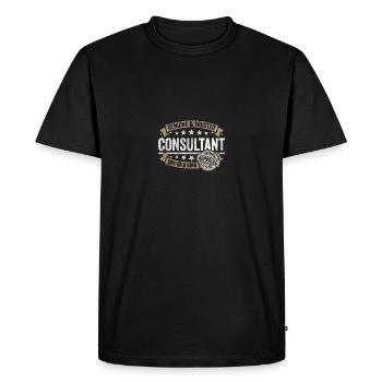 Consultant Premium Quality Approuvé - T-shirt Premium bio Homme - noir - Devant - Nico (187cm)