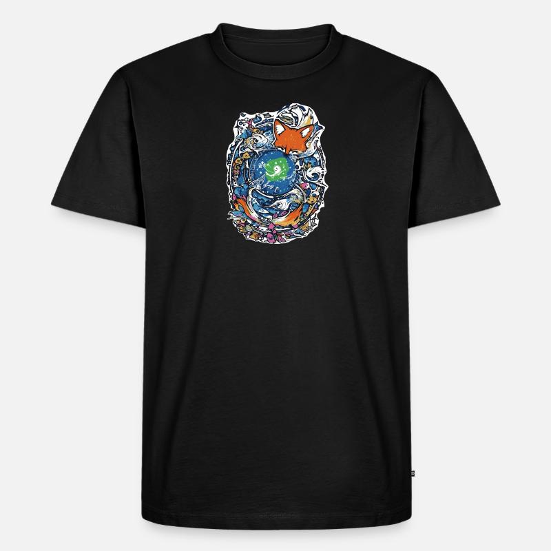 Fuchs - Männer Premium Bio T-Shirt - Schwarz