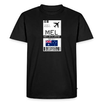 Carte d’embarquement à Melbourne, Australie - Billet MEL - T-shirt Premium bio Homme - noir - Devant - Nico (187cm)