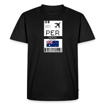 Carte d’embarquement à Perth, Australie - PER Billet d’avion - T-shirt Premium bio Homme - noir - Devant - Nico (187cm)