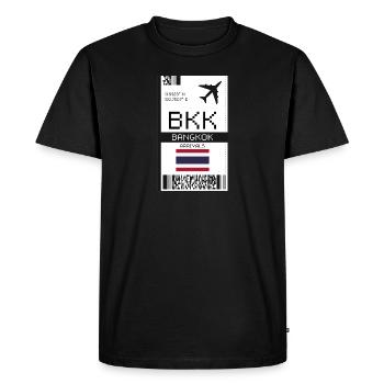Carte d’embarquement pour Bangkok, Thaïlande - Billet BKK - T-shirt Premium bio Homme - noir - Devant - Nico (187cm)