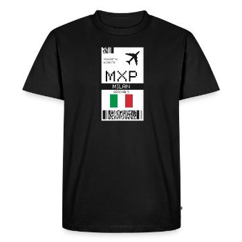 Milan, Italy Boarding Pass - MXP Airport Ticket - Men's Premium Organic T-Shirt - black - Front - Nico (187cm)