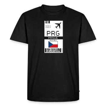 Carte d’embarquement à Prague, République tchèque - PRG Airport - T-shirt Premium bio Homme - noir - Devant - Nico (187cm)
