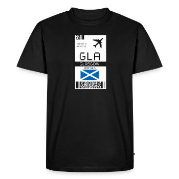 Glasgow, Scotland Boarding Pass - GLA Airport - Men's Premium Organic T-Shirt - black - Front - Nico (187cm)