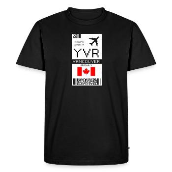 Carte d’embarquement à Vancouver, Canada - Aéroport YVR - T-shirt Premium bio Homme - noir - Devant - Nico (187cm)