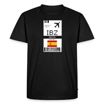 Carte d’embarquement à Ibiza, Espagne - Billet d’aéroport IBZ - T-shirt Premium bio Homme - noir - Devant - Nico (187cm)