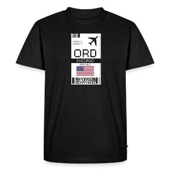 Chicago, Illinois Boarding Pass - ORD Airport - Men's Premium Organic T-Shirt - black - Front - Nico (187cm)