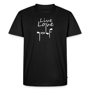 live love golf - Men's Premium Organic T-Shirt - black - Front - Nico (187cm)