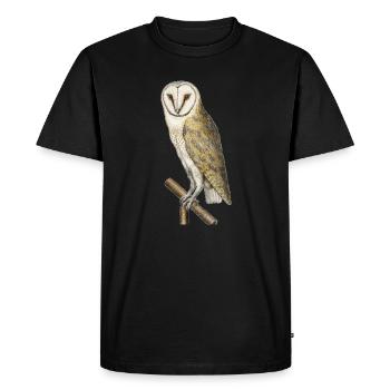 Dessin réaliste de chouette - histoire naturelle - T-shirt Premium bio Homme - noir - Devant - Nico (187cm)