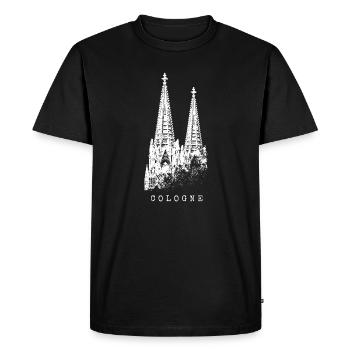 Cathédrale de Cologne Cologne Vintage Silhouette Cologne Skyline - T-shirt Premium bio Homme - noir - Devant - Nico (187cm)