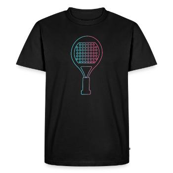 Padel Raquette Design Padel Player Padel Tennis - T-shirt Premium bio Homme - noir - Devant - Nico (187cm)