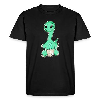 Dinosaurs with Baby Dinosaurs - Men's Premium Organic T-Shirt - black - Front - Nico (187cm)