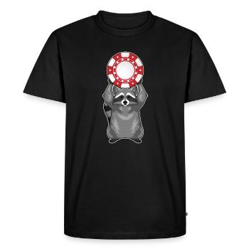 Raccoon Poker Jetons de poker - T-shirt Premium bio Homme - noir - Devant - Nico (187cm)