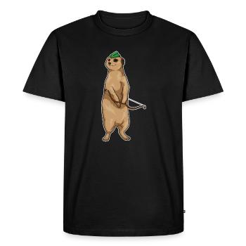 Meerkat Archer Bow - Men's Premium Organic T-Shirt - black - Front - Nico (187cm)