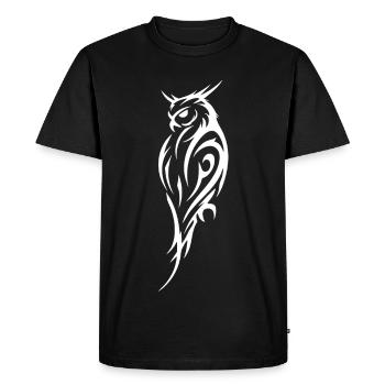 Style de tatouage tribal de la chouette - T-shirt Premium bio Homme - noir - Devant - Nico (187cm)