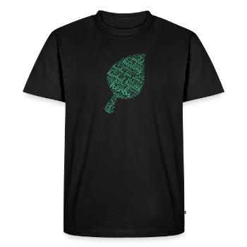 Power of Herbs – Leaf Shaped Word Cloud - Men's Premium Organic T-Shirt - black - Front - Nico (187cm)