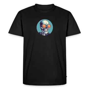 Skull with sunglasses, skull, skeleton - Men's Premium Organic T-Shirt - black - Front - Nico (187cm)