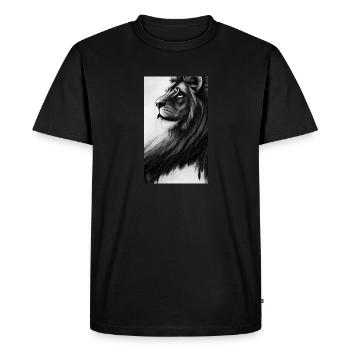 Lion noir et blanc - T-shirt Premium bio Homme - noir - Devant - Nico (187cm)