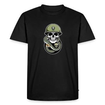 serpent squelette et tatouage - T-shirt Premium bio Homme - noir - Devant - Nico (187cm)