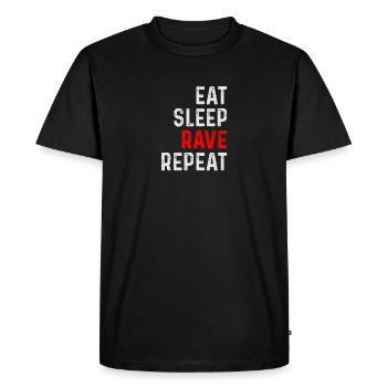 RAVE REPEAT - T-shirt Premium bio Homme - noir - Devant - Nico (187cm)