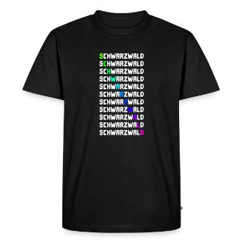 | de la Forêt-Noire Montagnes | Randonnée | Vacances - T-shirt Premium bio Homme - noir - Devant - Nico (187cm)