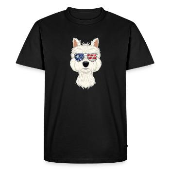 West Highland Terrier USA Lunettes de soleil I American - T-shirt Premium bio Homme - noir - Devant - Nico (187cm)