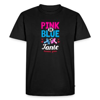 Pink or Blue Aunt Loves You Gender Reveal Party - Men's Premium Organic T-Shirt - black - Front - Nico (187cm)