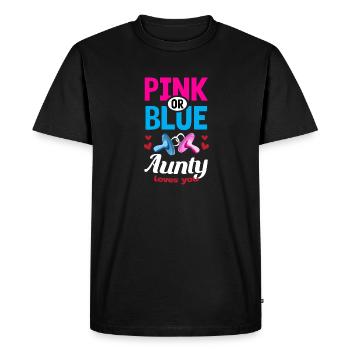 Pink or Blue Aunty Loves You Gender Reveal Party - Men's Premium Organic T-Shirt - black - Front - Nico (187cm)