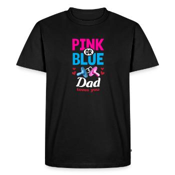 Papa rose ou bleu vous aime Genre Révéler La fête - T-shirt Premium bio Homme - noir - Devant - Nico (187cm)
