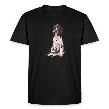Cadeau de chien Springer Spaniel anglais - T-shirt Premium bio Homme - noir - Devant - Nico (187cm)