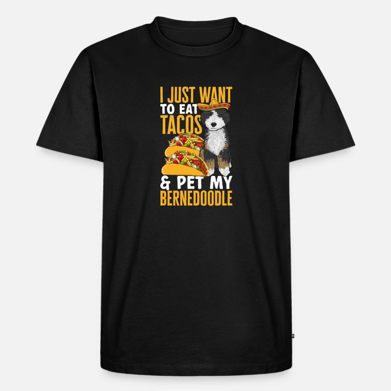 Bernedoodle Hund - Männer Premium Bio T-Shirt - Schwarz
