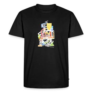 Tv Totem white by Cinodrago - Men's Premium Organic T-Shirt - black - Front - Nico (187cm)