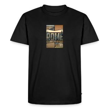 Rome Roma Rome city design as a souvenir - Men's Premium Organic T-Shirt - black - Front - Nico (187cm)
