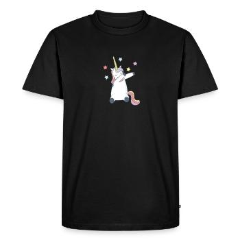 Dabbing Unicorn Dabbing Unicorn Glitter Glitter - Men's Premium Organic T-Shirt - black - Front - Nico (187cm)