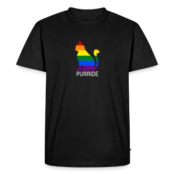 Fierté Purride chat mariage gay cadeau LGBT - T-shirt Premium bio Homme - noir - Devant - Nico (187cm)