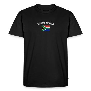 Drapeau sud-africain Shirt - T- Vintage Afrique du Sud - T-shirt Premium bio Homme - noir - Devant - Nico (187cm)