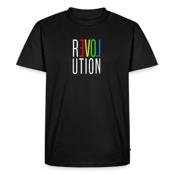 rEVOLution Gay Pride Lesbian CSD LGBT Gay Queer - Men's Premium Organic T-Shirt - black - Front - Nico (187cm)