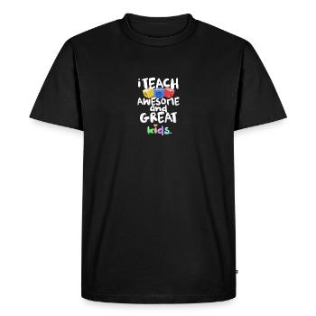 I Teach Awesome Great Kids ABC Teachers Gift - Men's Premium Organic T-Shirt - black - Front - Nico (187cm)