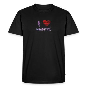 I love hardstyle techno hardtech raver festival - Men's Premium Organic T-Shirt - black - Front - Nico (187cm)