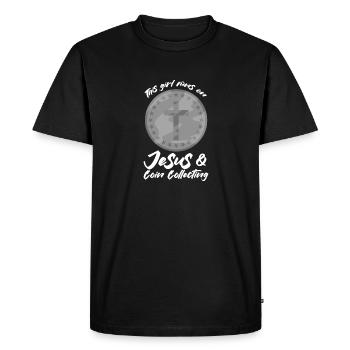 Les collectionneurs de pièces collectent des pièces - T-shirt Premium bio Homme - noir - Devant - Nico (187cm)