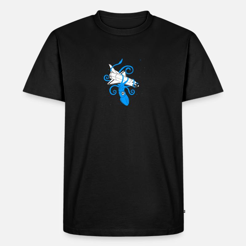 Squid vs Space Shuttle - Männer Premium Bio T-Shirt - Schwarz