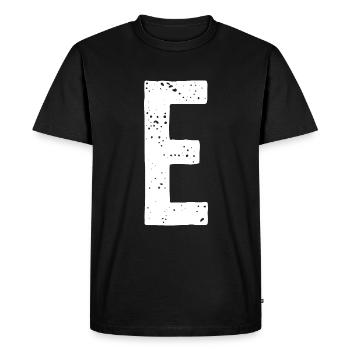 E Letter - Men's Premium Organic T-Shirt - black - Front - Nico (187cm)