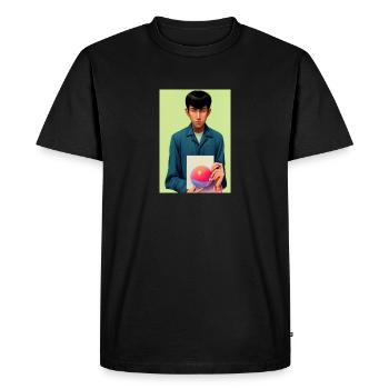 Bubble Gum Art Image - Selfie Artwork sur LSD - T-shirt Premium bio Homme - noir - Devant - Nico (187cm)