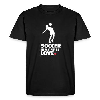 J’adore Football Silhouette de football élégante - T-shirt Premium bio Homme - noir - Devant - Nico (187cm)